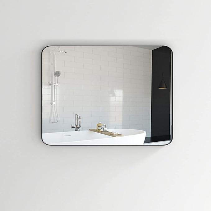 Wandspiegel met aluminium frame rechthoekige vorm