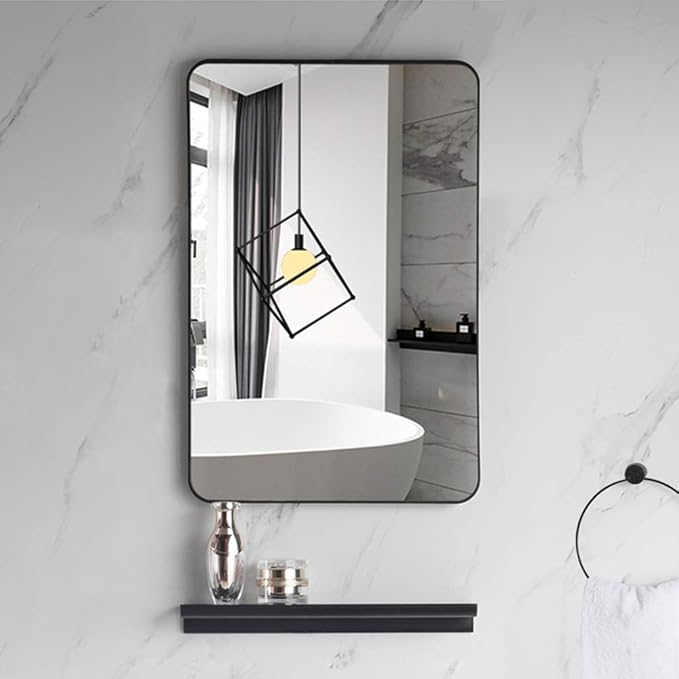 Wandspiegel met aluminium frame rechthoekige vorm