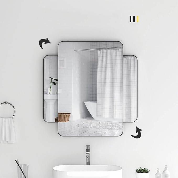 Wandspiegel met aluminium frame rechthoekige vorm