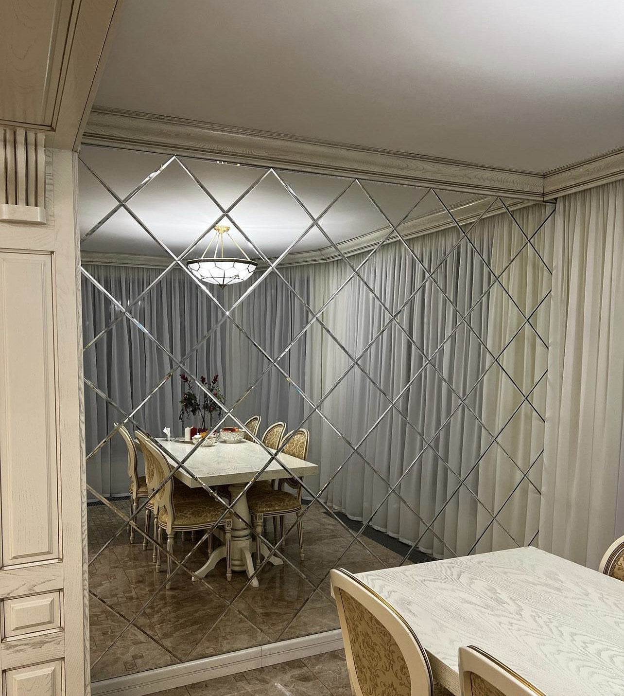 Vierkante design zelfklevende spiegeltegels met facet voor aan de wand
